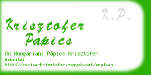 krisztofer papics business card