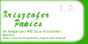 krisztofer papics business card